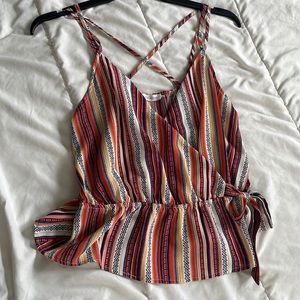 Blu pepper wrap style tank with peplum size L